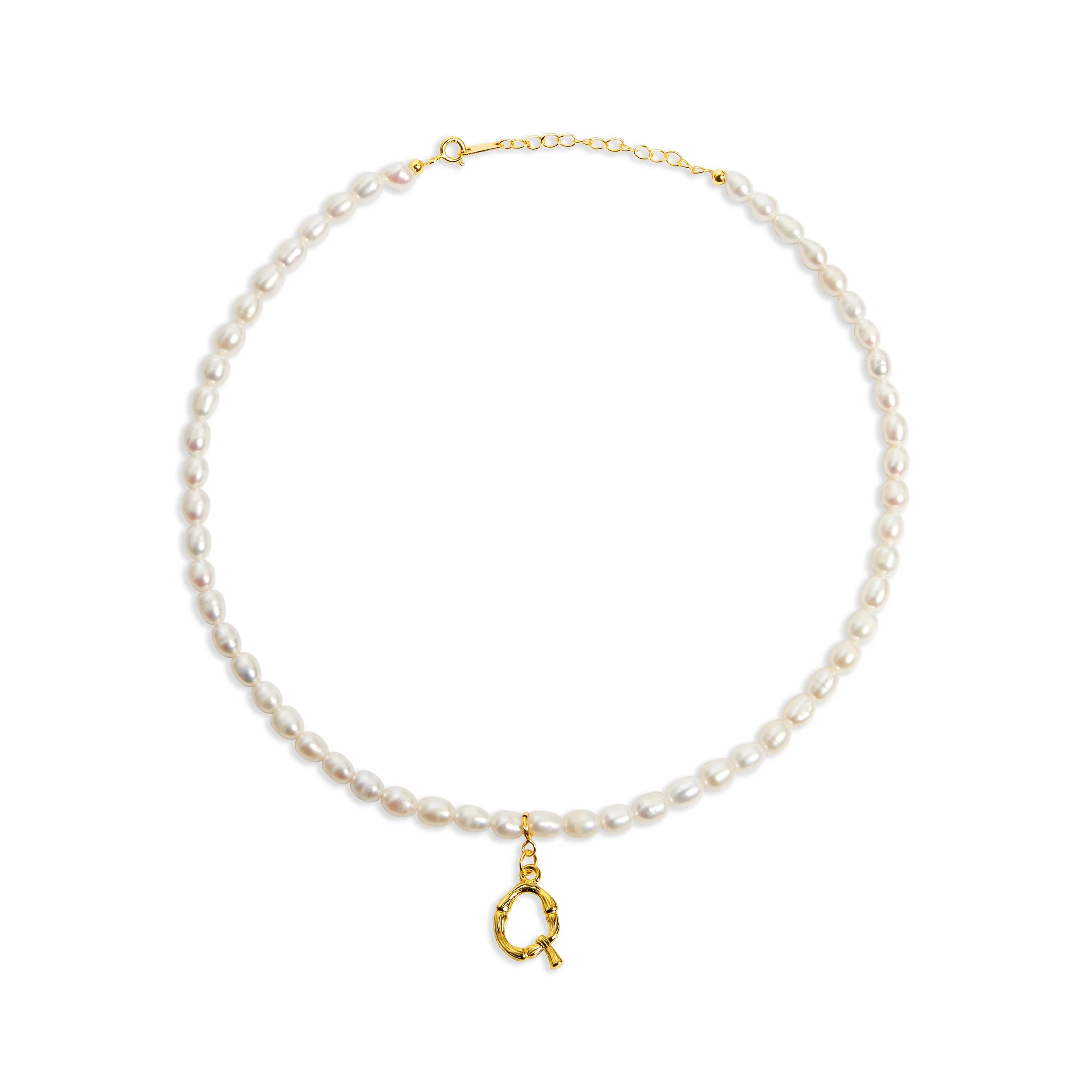 The Bamboo Pearl Initial Necklace - Image 19