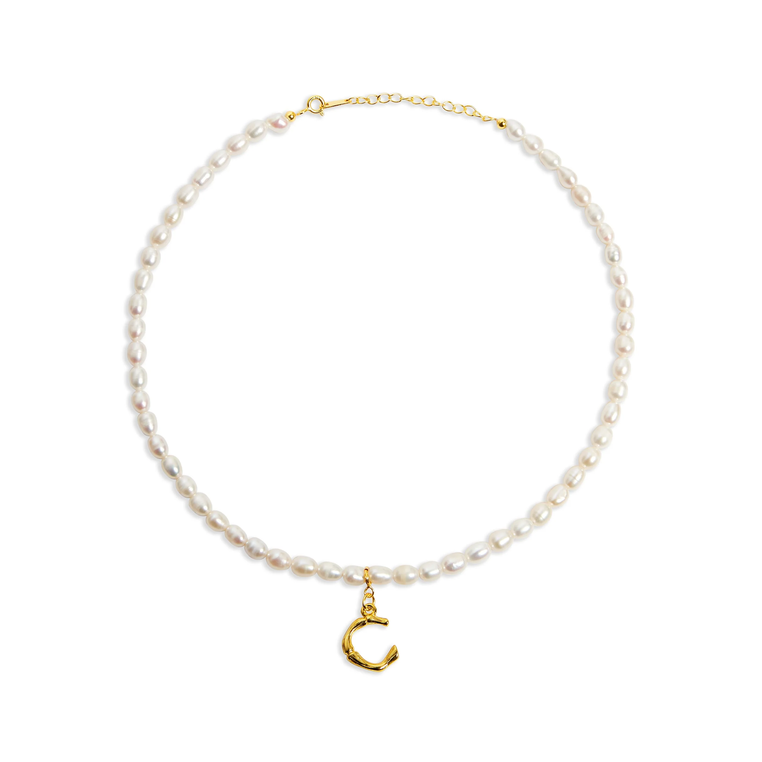 The Bamboo Pearl Initial Necklace - Image 5