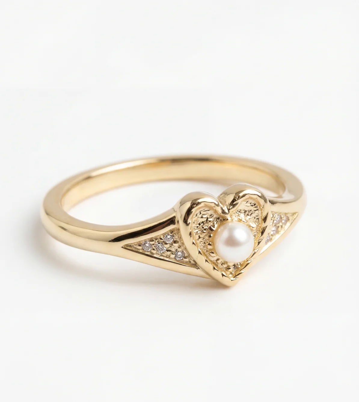 The Dainty Pearl Heart Heirloom Ring - Image 5