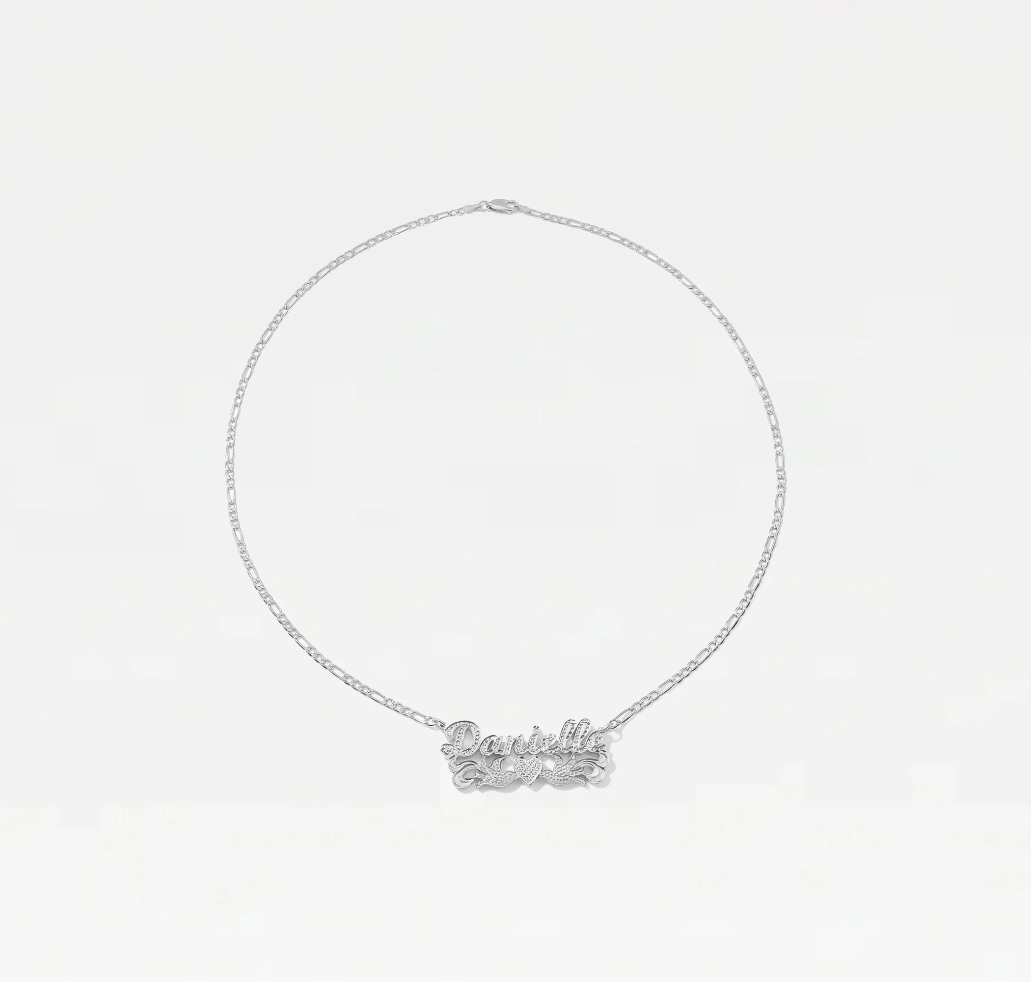 The Dove Heart Script Nameplate Necklace - Image 3