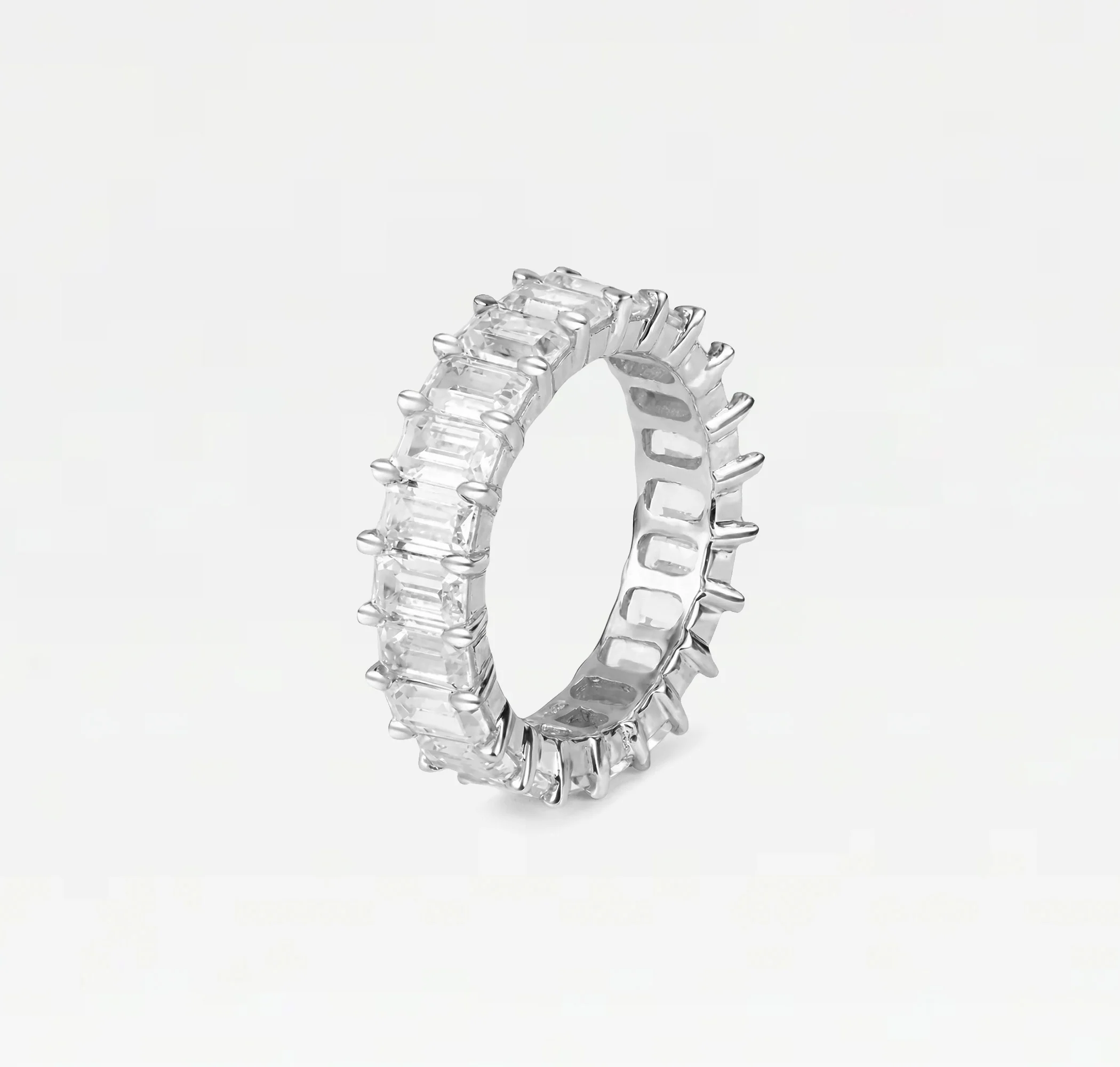The Emerald Cut Pavé Ring - Image 4