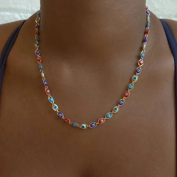 The Full Color Evil Eye Link Necklace - Image 3