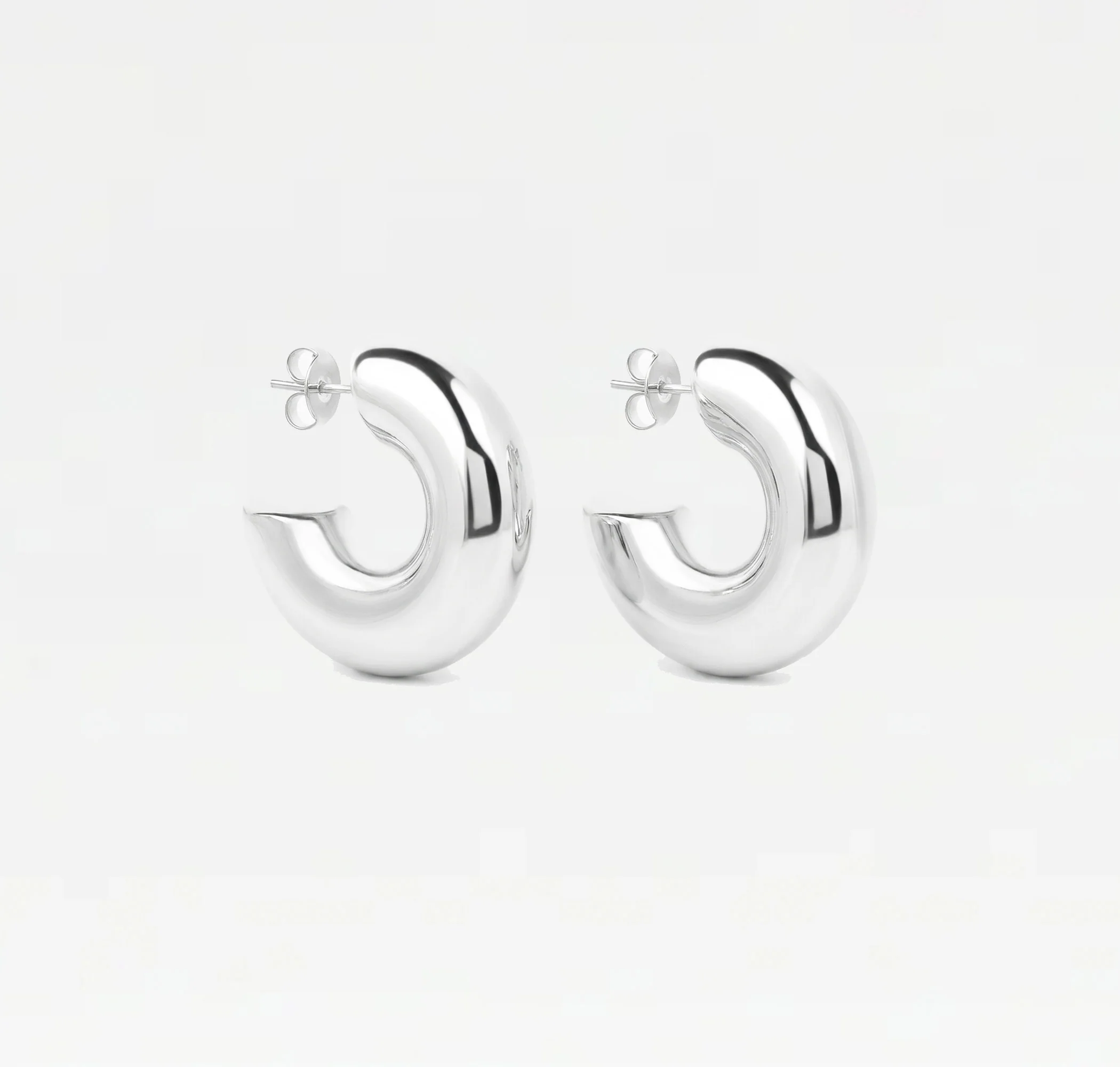 The Medium Silver Hailey Hoops