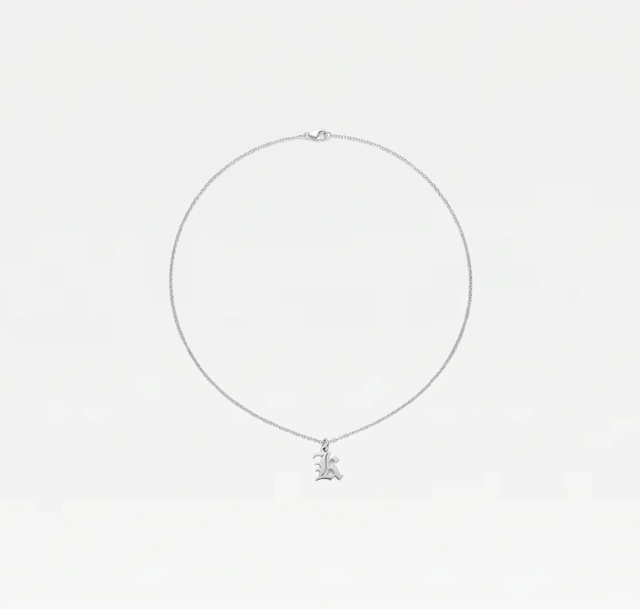 The Mini Old English Initial Pendant Necklace - Image 5