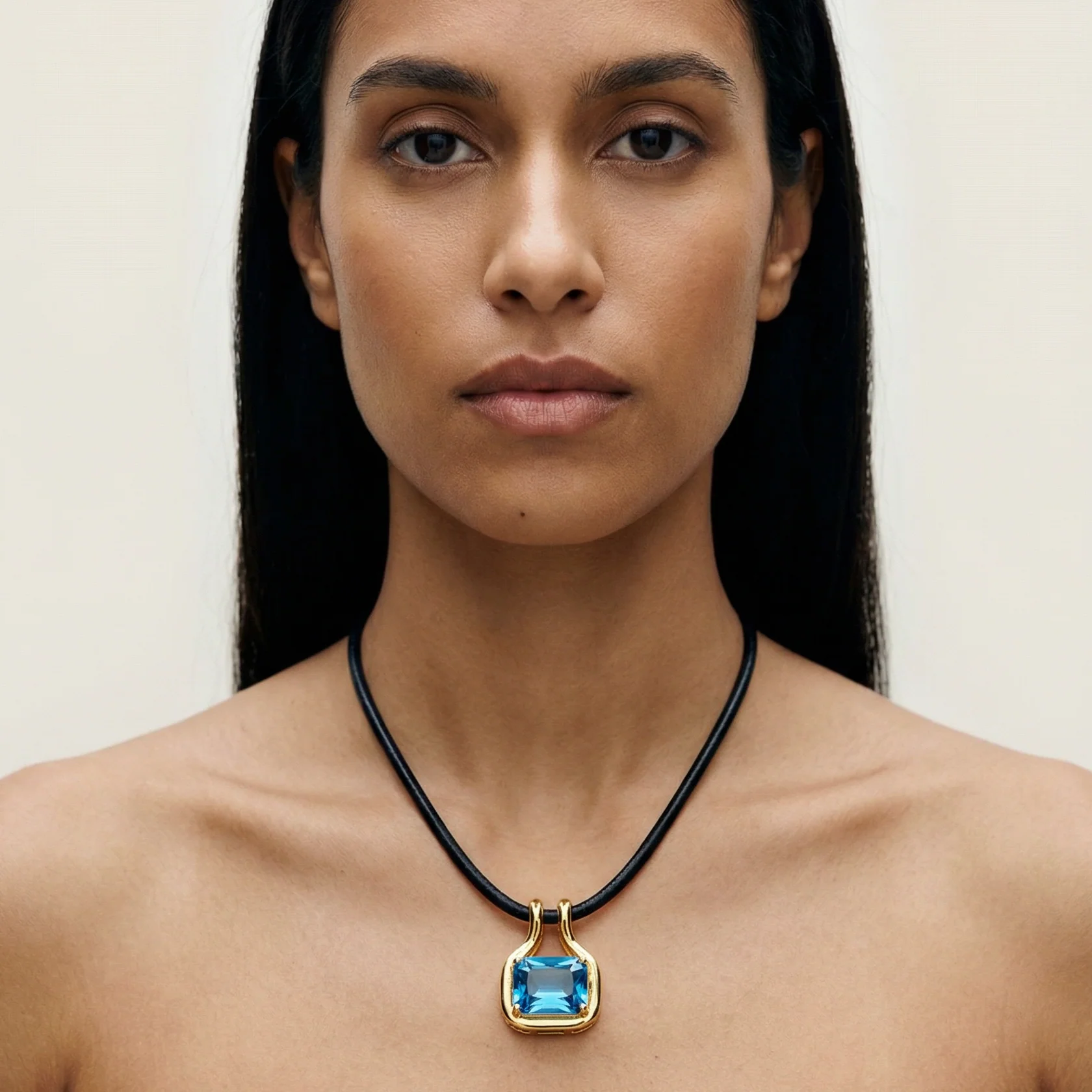 THE NAIA AQUA GEM PENDANT NECKLACE - Image 5
