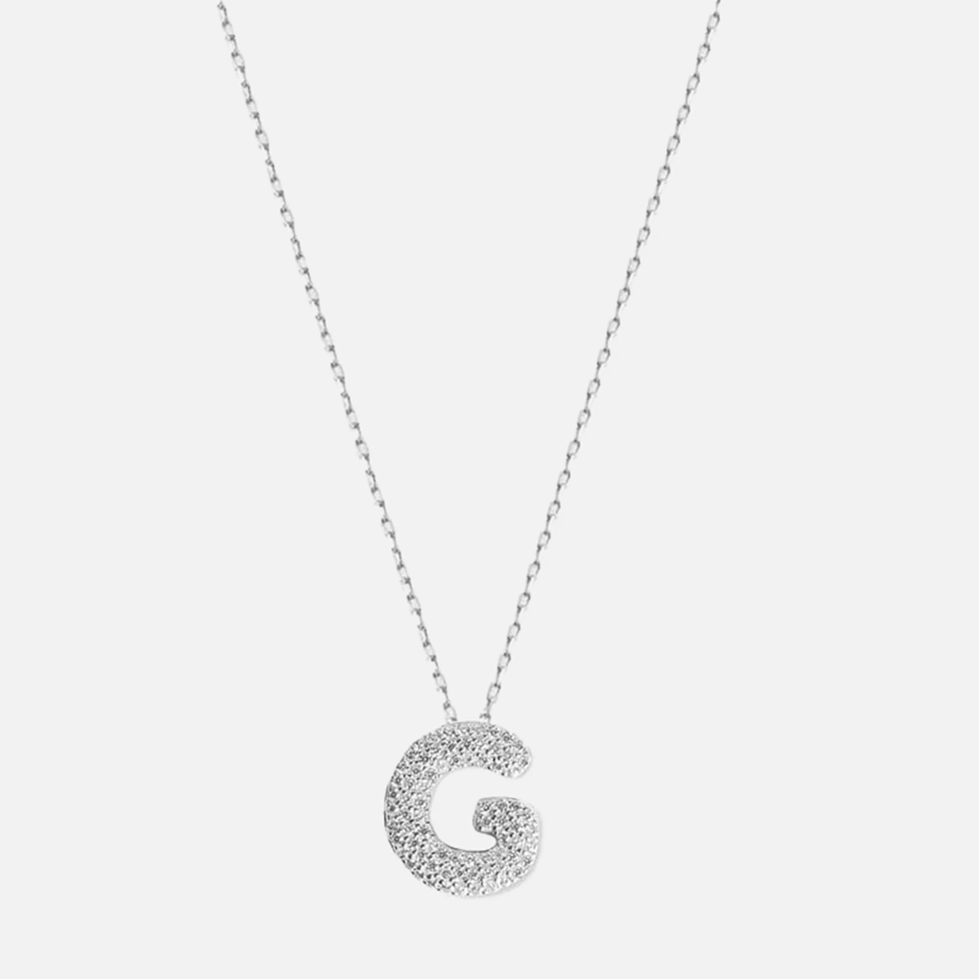 The Pavé Bubble Letter Pendant Necklace - Image 19