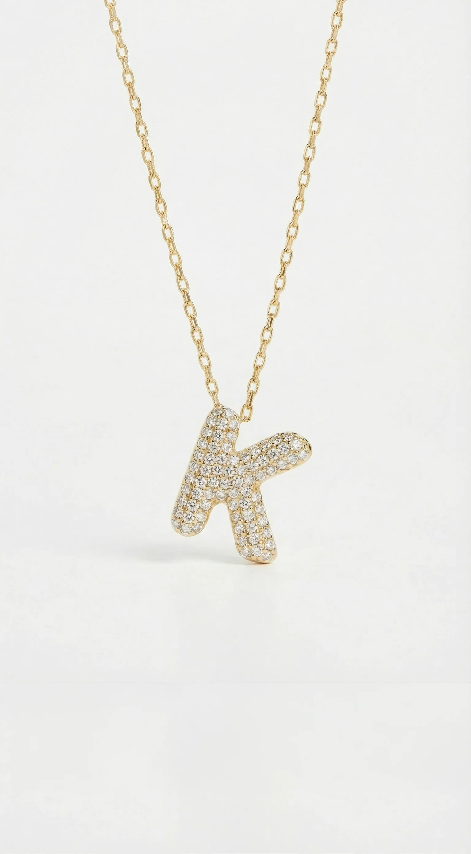 The Pavé Bubble Letter Pendant Necklace - Image 5