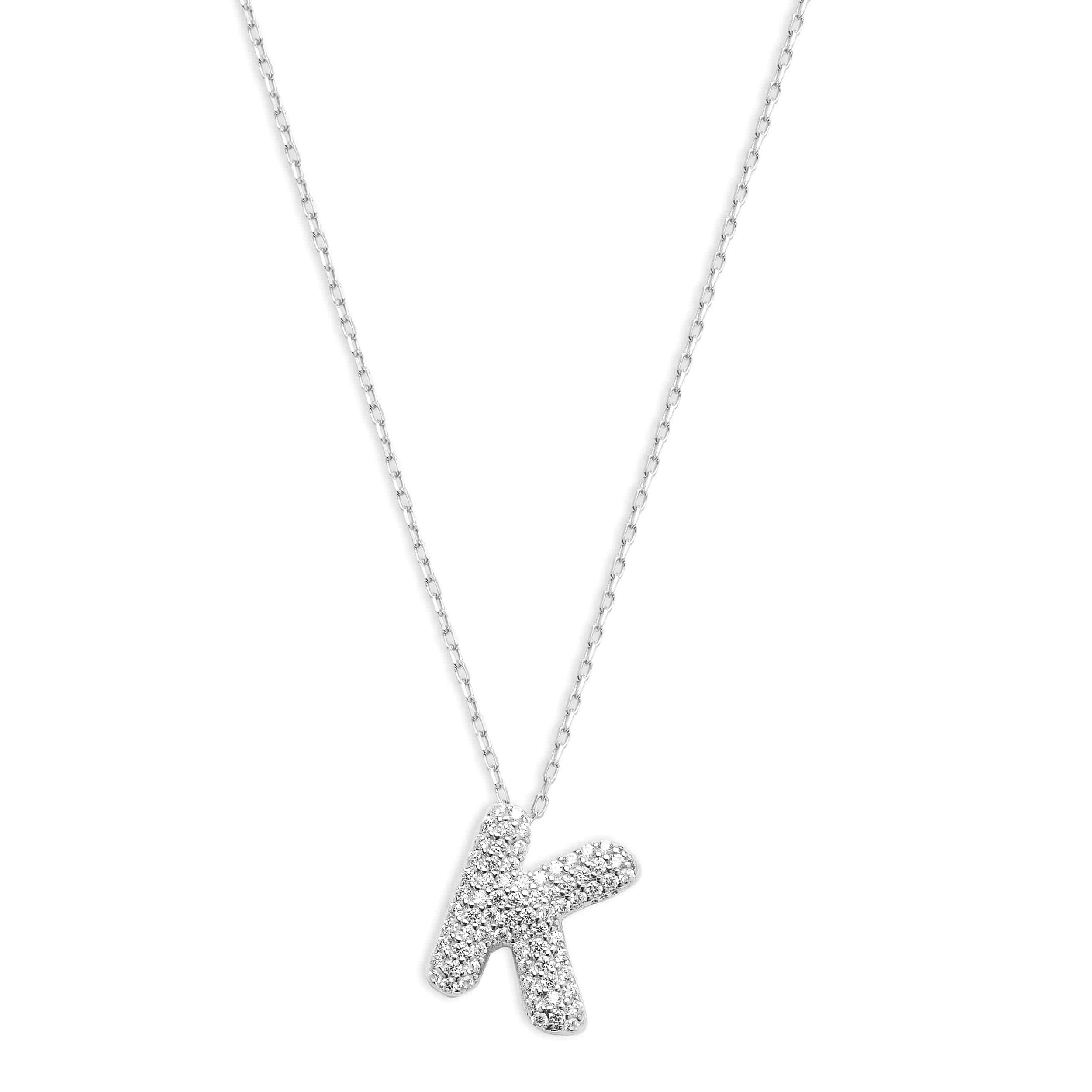 The Pavé Bubble Letter Pendant Necklace - Image 9