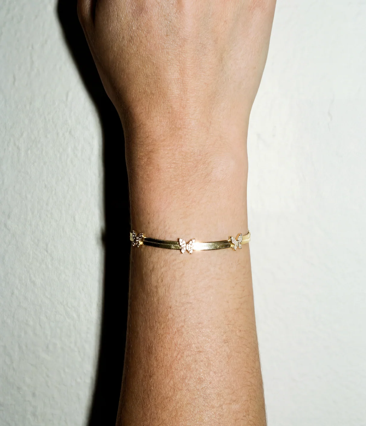 The Pavé Butterfly Herringbone Bracelet - Image 3