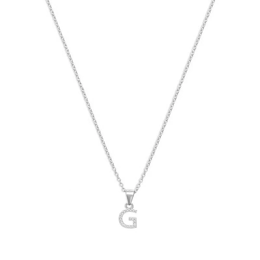 The Pavé Single Block Initial Necklace - Image 19