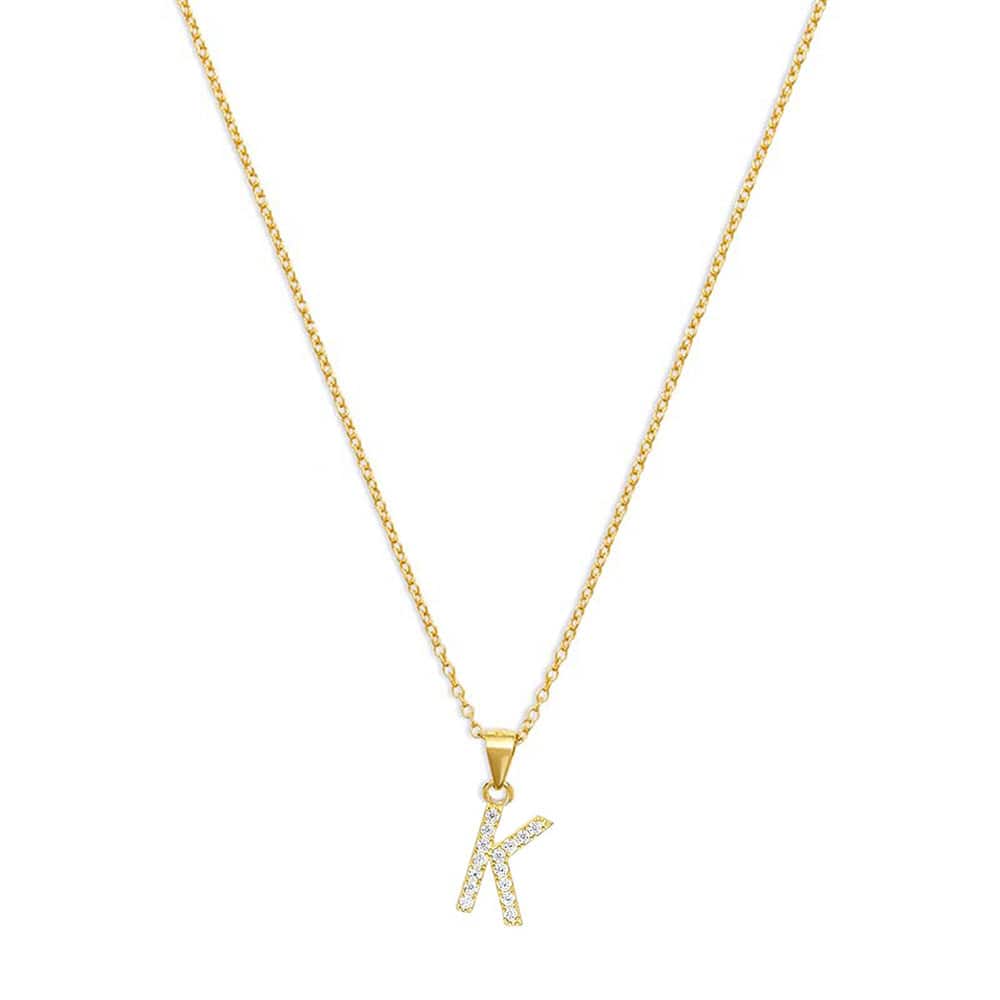 The Pavé Single Block Initial Necklace - Image 24
