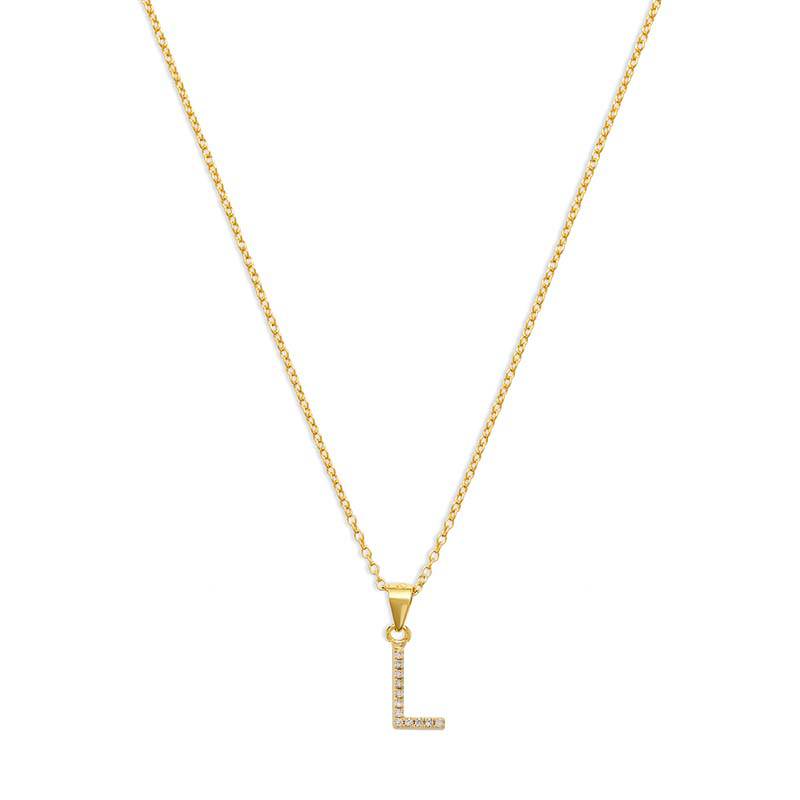 The Pavé Single Block Initial Necklace - Image 26