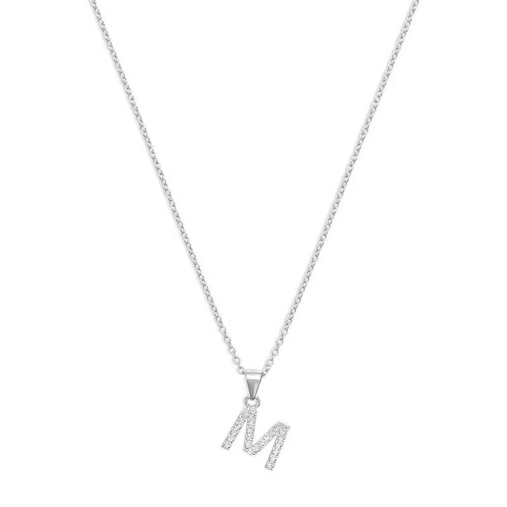 The Pavé Single Block Initial Necklace - Image 31