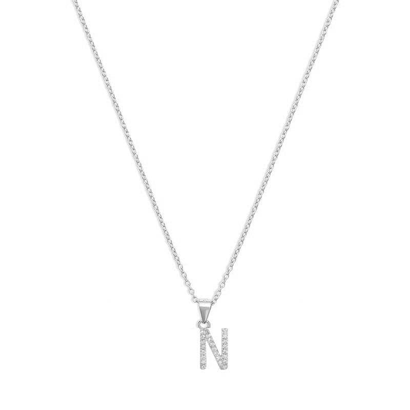 The Pavé Single Block Initial Necklace - Image 33