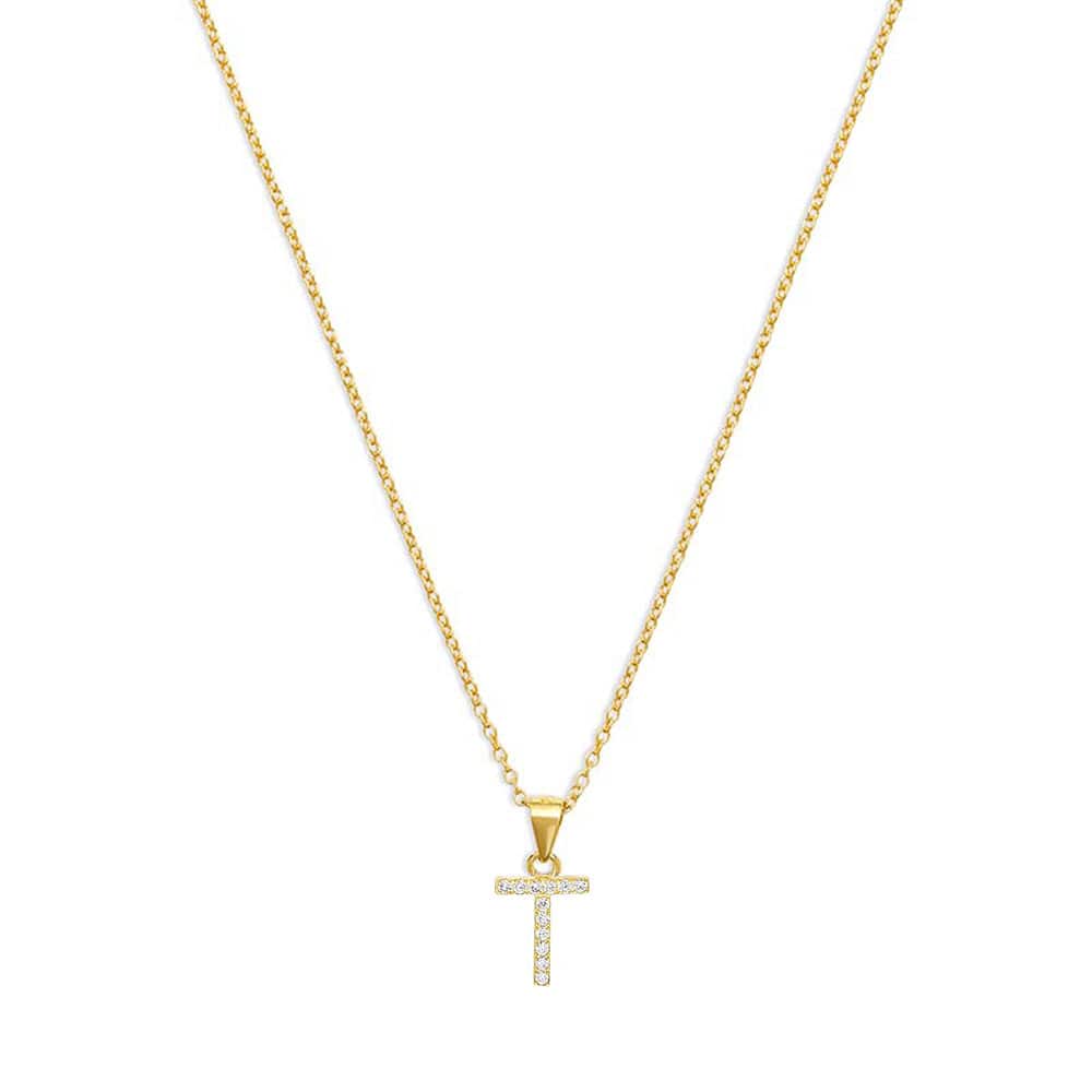 The Pavé Single Block Initial Necklace - Image 42