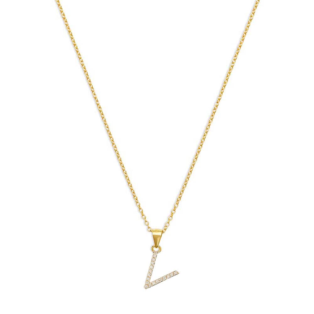 The Pavé Single Block Initial Necklace - Image 46