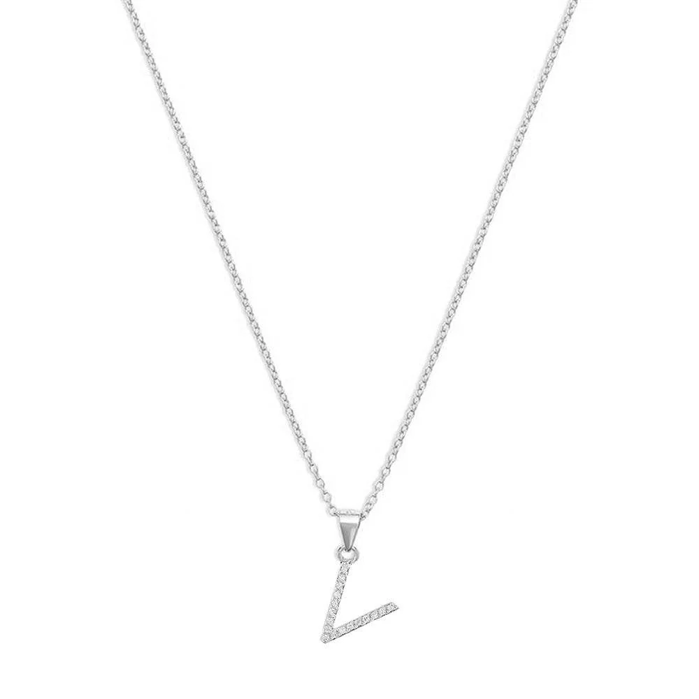The Pavé Single Block Initial Necklace - Image 47