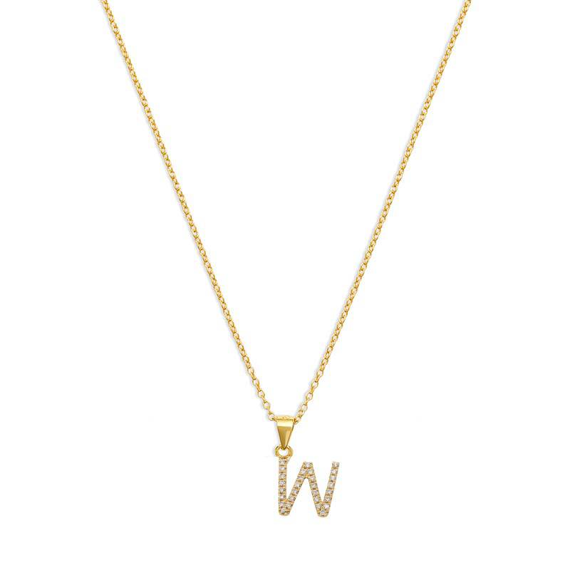 The Pavé Single Block Initial Necklace - Image 48