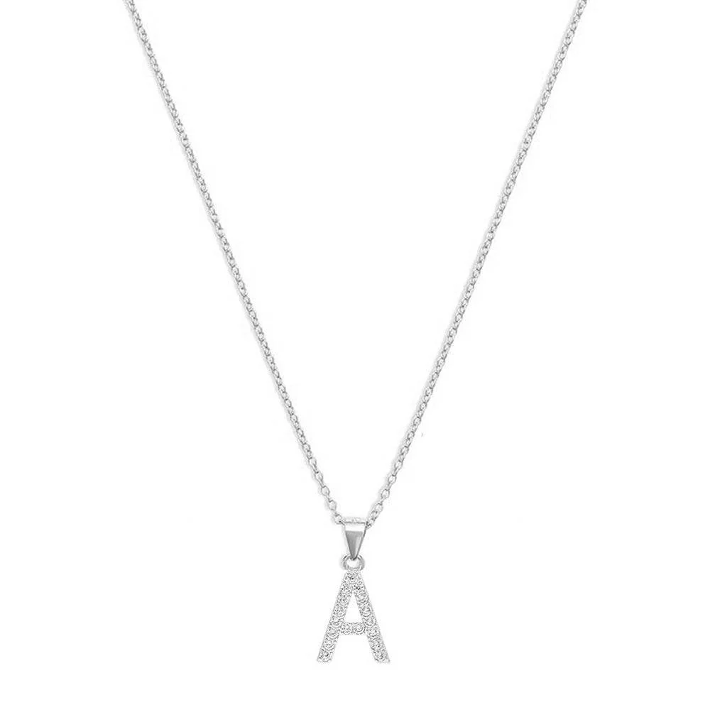 The Pavé Single Block Initial Necklace - Image 7