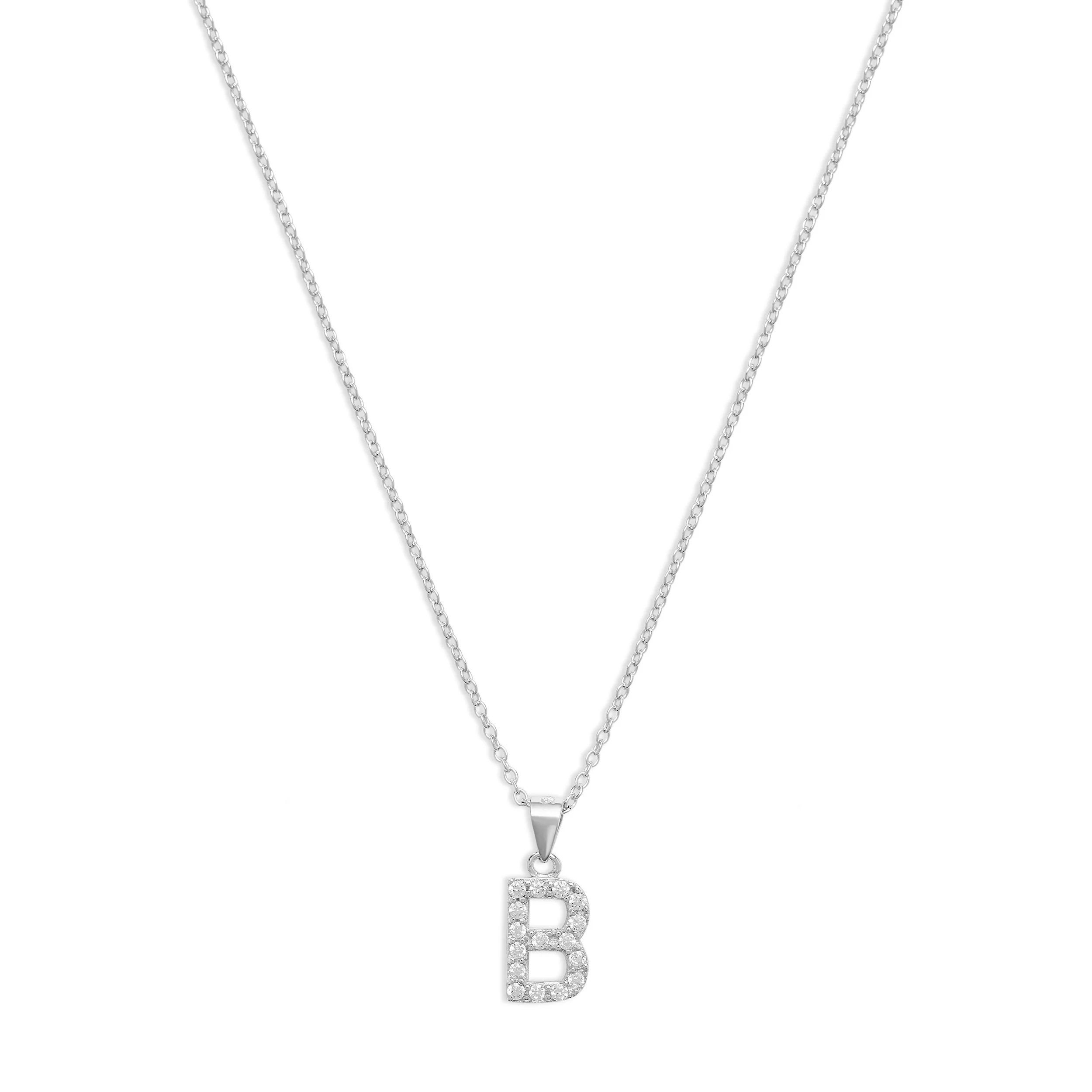 The Pavé Single Block Initial Necklace - Image 8