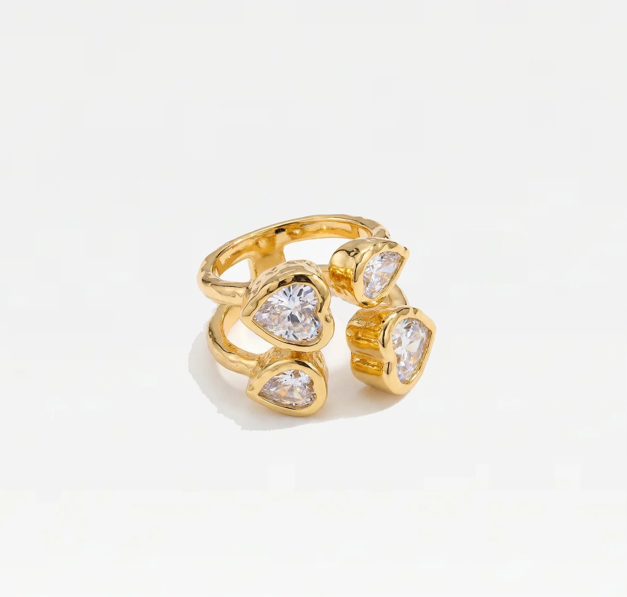 The Pear Heart Stack Ring
