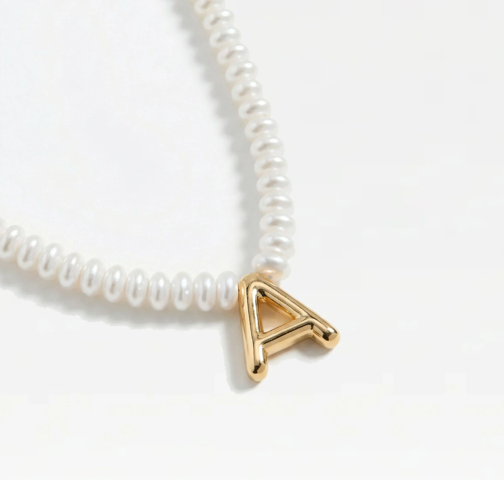 The Pearl Bubble Letter Necklace