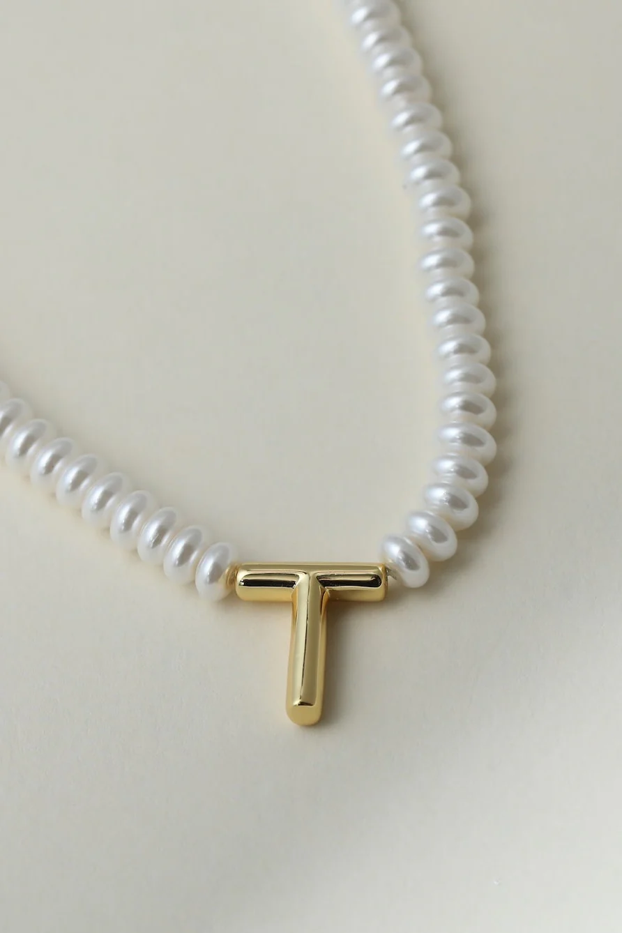 The Pearl Bubble Letter Necklace - Image 24
