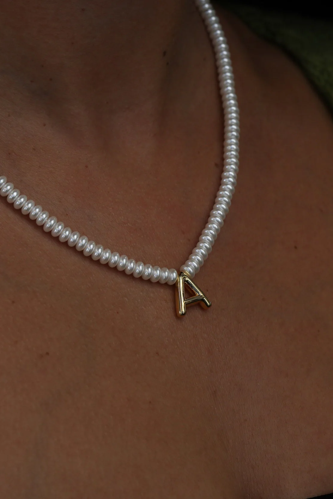 The Pearl Bubble Letter Necklace - Image 4