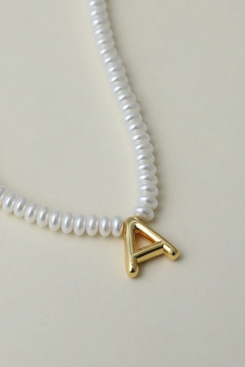 The Pearl Bubble Letter Necklace - Image 5