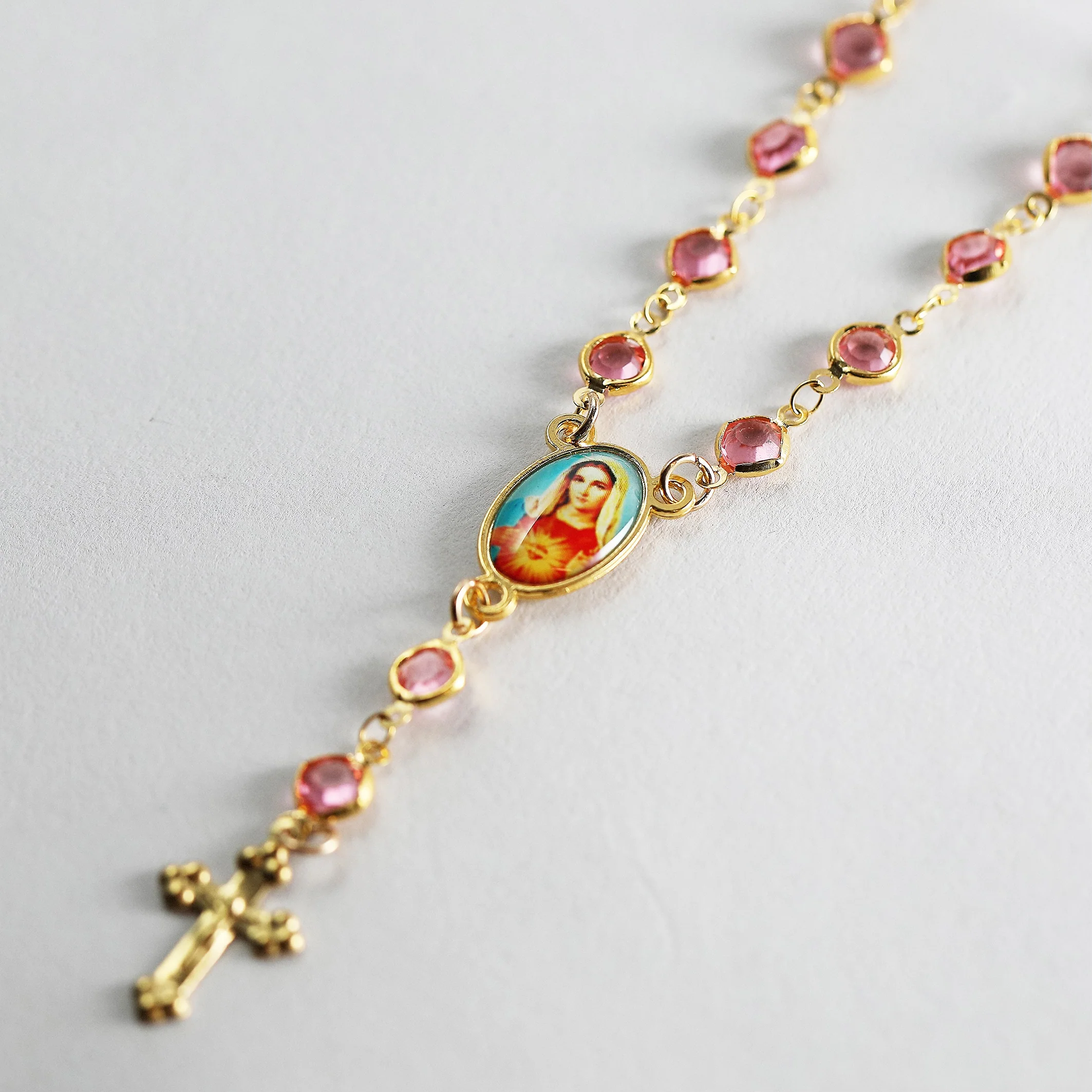 The Pink Crystal Rosary Necklace - Image 3