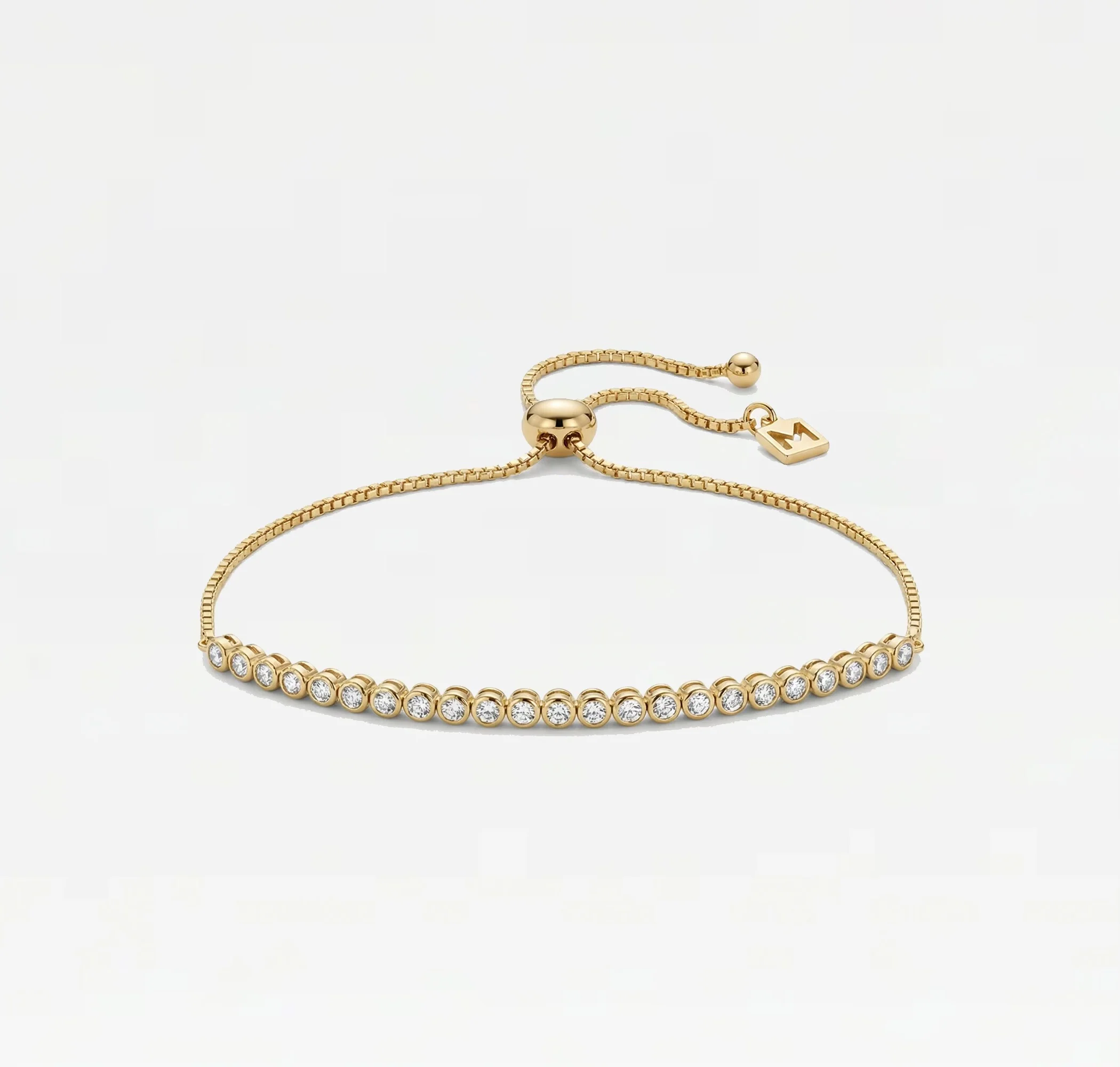 THE ROUND BEZEL ADJUSTABLE TENNIS BRACELET