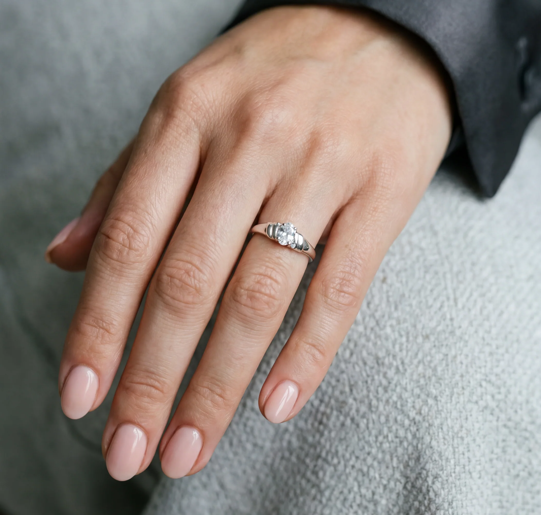 The Silver Juna Tiny Oval Ring - Image 2