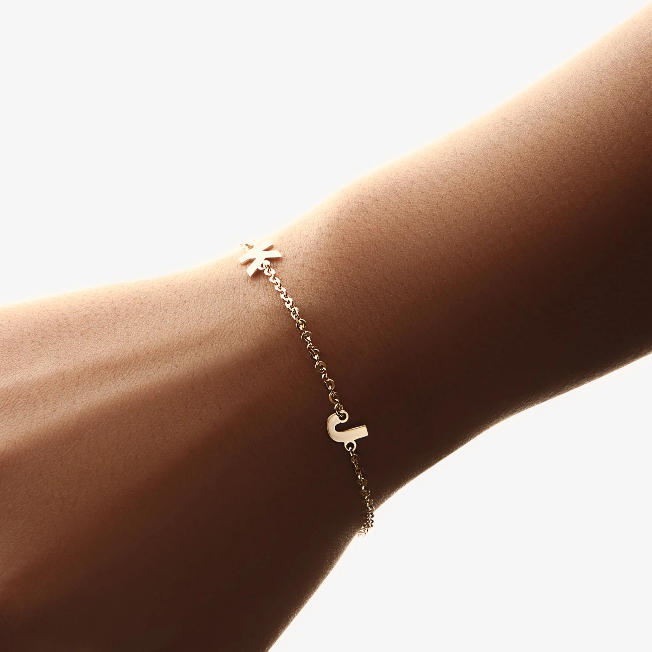 The Split Two Initial Block Bracelet - Image 3