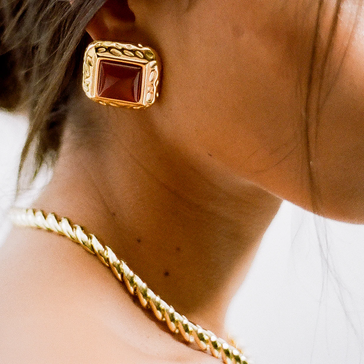 The Square Red Heirloom Earrings - Image 3